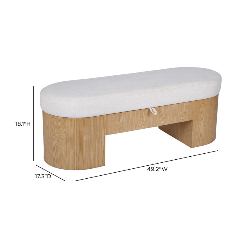 Poppi - Performance Fabric Storage Bench - Cream