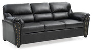 Black Olney stationary sofa by Glory Furniture with plush cushions and sleek design, perfect for modern living rooms.