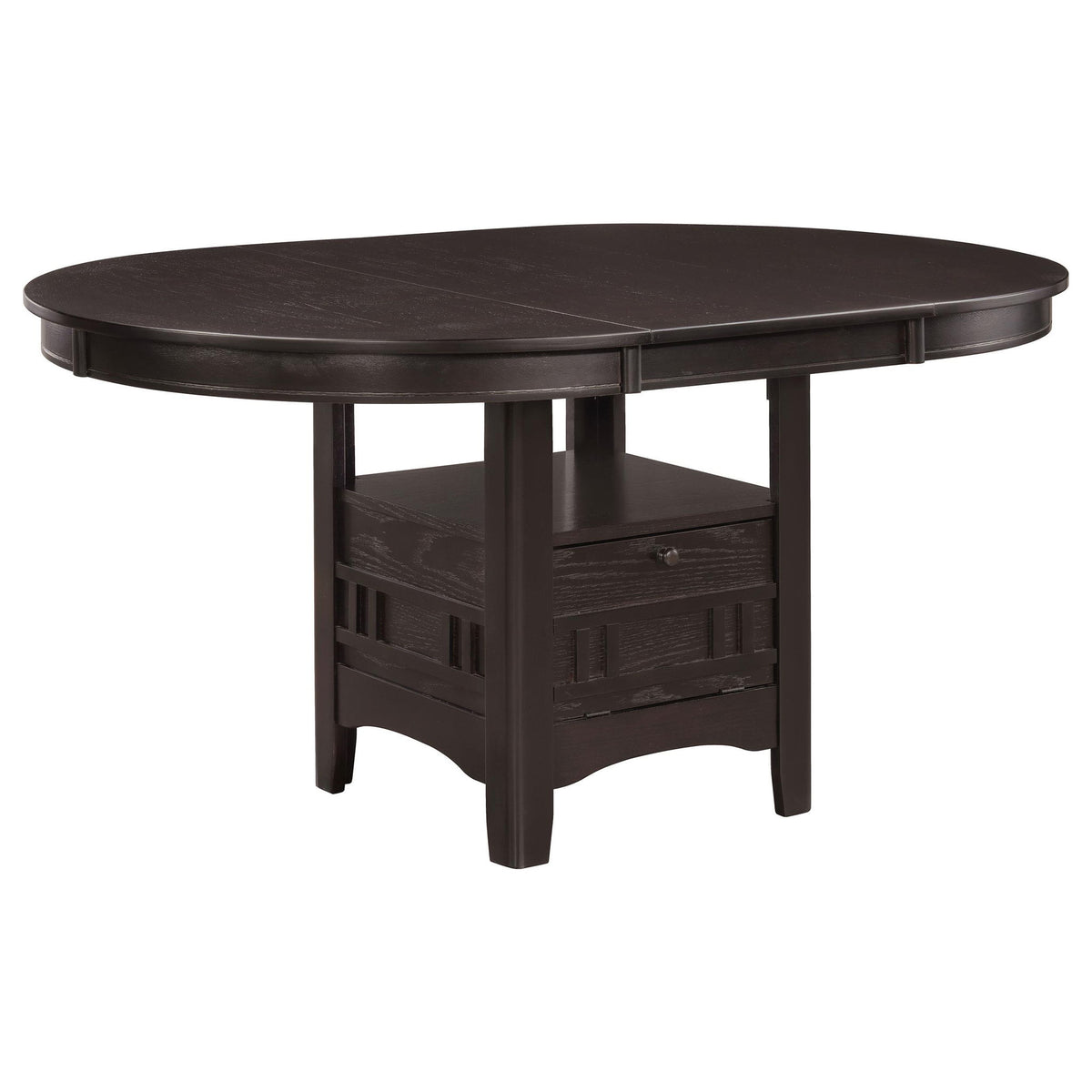 Lavon Oval 60-inch Wood Extension Leaf Dining Table Espresso