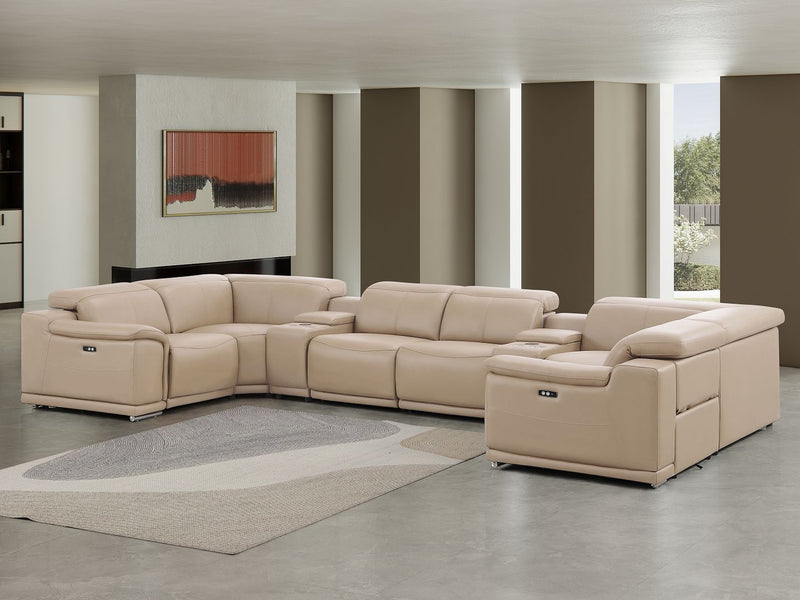 2679 - 8-Piece U-Shaped Power Reclining Sectional In Genuine Leather (4 Recliner) - R&R Furniture Gallery (Fountain Valley, CA)