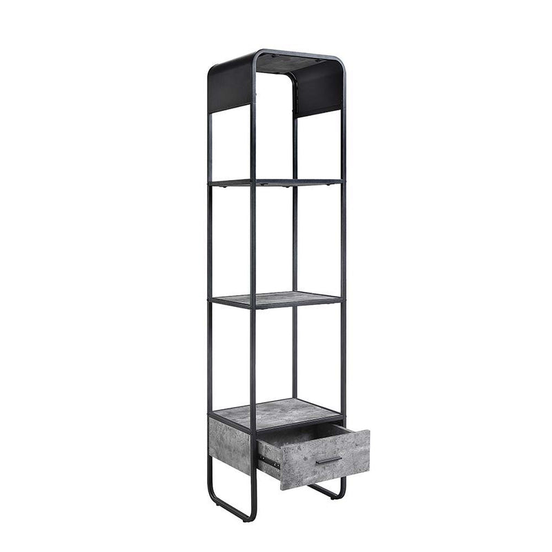 Raziela - TV Stand Side Pier - Concrete Gray & Black - R&R Furniture Gallery (Fountain Valley, CA)