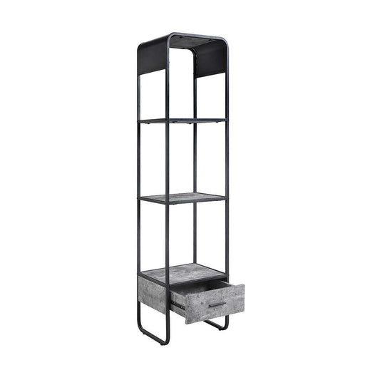 Raziela - TV Stand Side Pier - Concrete Gray & Black - R&R Furniture Gallery (Fountain Valley, CA)