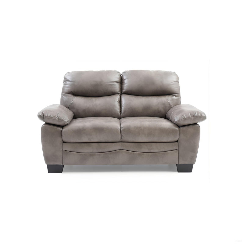 Glory Furniture Marta stationary loveseat with plush beige upholstery and cushioned armrests, ideal for cozy living spaces.
