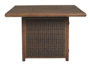 Paradise Trail - Square Bar Table w/Fire Pit - Medium Brown - R&R Furniture Gallery (Fountain Valley, CA)