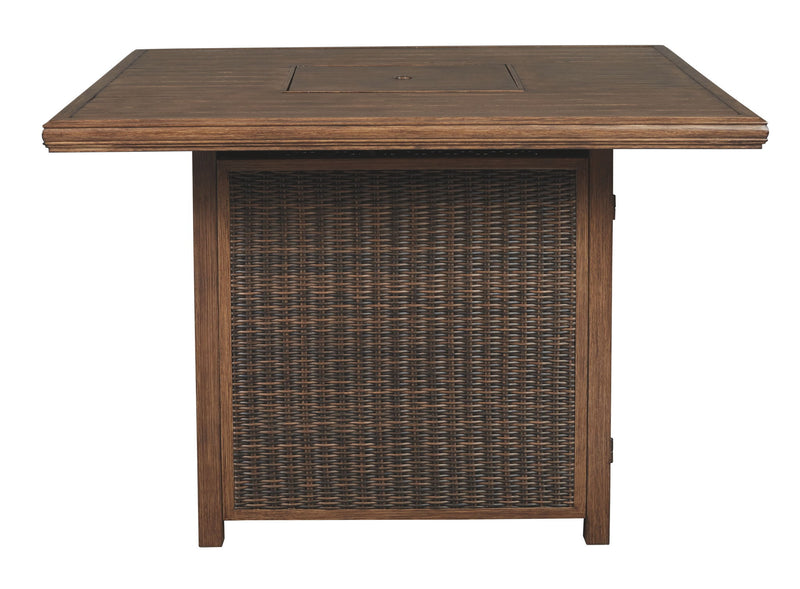 Paradise Trail - Square Bar Table w/Fire Pit - Medium Brown - R&R Furniture Gallery (Fountain Valley, CA)