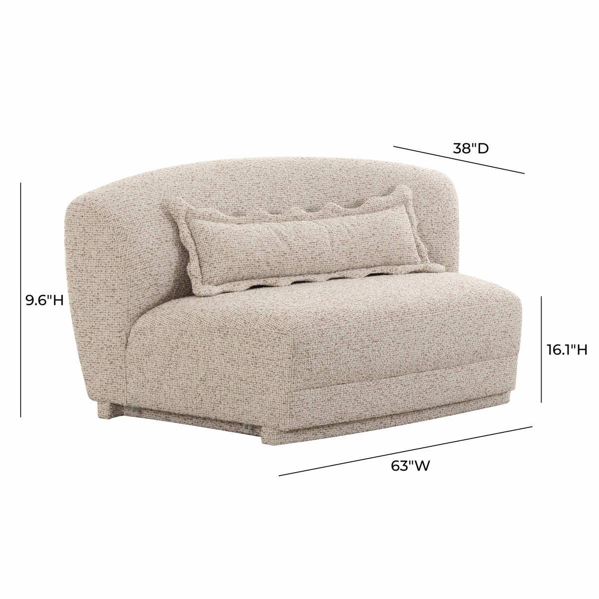 Marion - Textured Boucle Armless Loveseat - Two-Tone - R&R Furniture Gallery (Fountain Valley, CA)