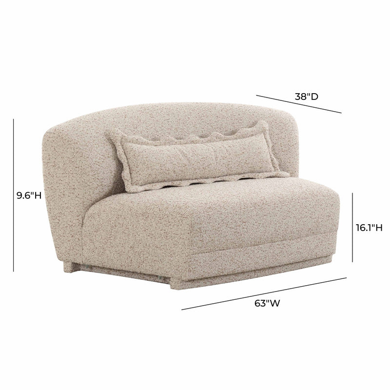 Marion - Textured Boucle Armless Loveseat - Two-Tone - R&R Furniture Gallery (Fountain Valley, CA)