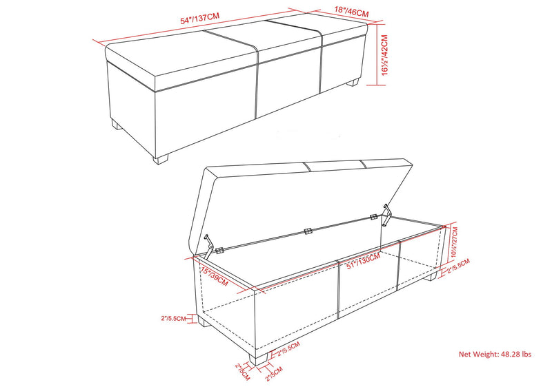 Avalon - Multifunctional Storage Ottoman Bench - R&R Furniture Gallery (Fountain Valley, CA)
