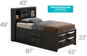 Modern Design Storage Bed With Bookcase Headboard - R&R Furniture Gallery (Fountain Valley, CA)