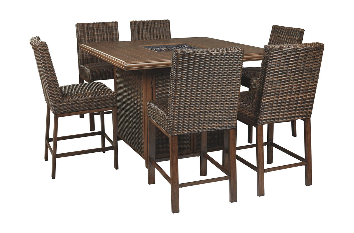 Paradise Trail - Outdoor Fire Pit Table Set - R&R Furniture Gallery (Fountain Valley, CA)