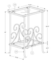 Accent Table, Side Tempered Glass, Transitional - Silver - R&R Furniture Gallery (Fountain Valley, CA)