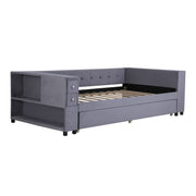 Upholstered Bed With Storage And Twin Trundle, USB Charging Ports - R&R Furniture Gallery (Fountain Valley, CA)