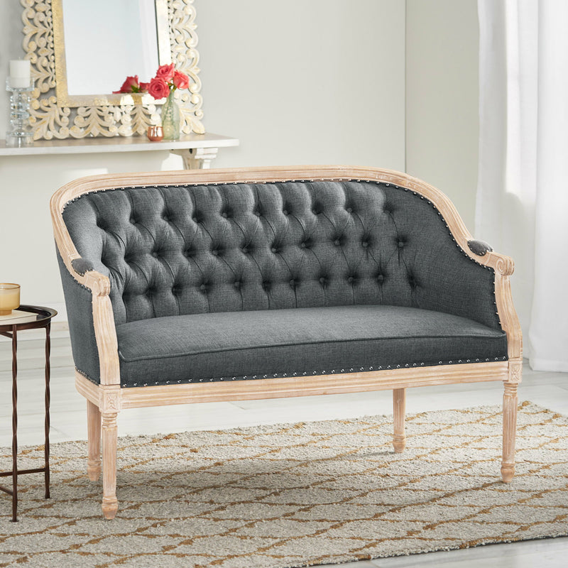 French Country Chesterfield Style Tufted Loveseat - R&R Furniture Gallery (Fountain Valley, CA)