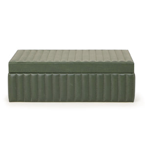 Eton - Ribbed Vegan Leather Hospitality Grade Storage Box - Green