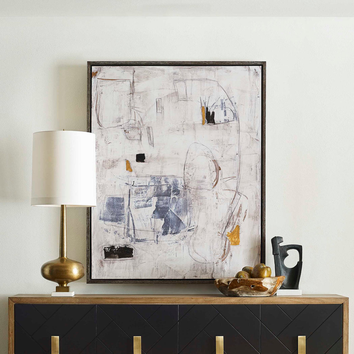 Boom Town - Framed Canvas - Black / Brown / White