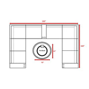 Patio Seating Group With Cushions And Fire Pit - Espresso - R&R Furniture Gallery (Fountain Valley, CA)