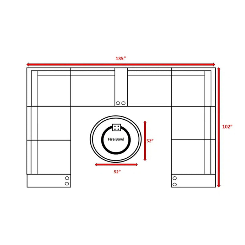 Patio Seating Group With Cushions And Fire Pit - Espresso - R&R Furniture Gallery (Fountain Valley, CA)