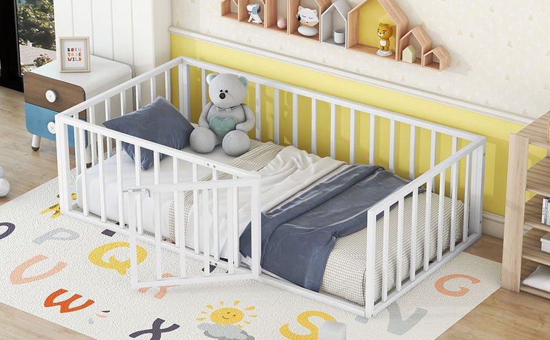 Metal Floor Bed Frame With Fence And Door - R&R Furniture Gallery (Fountain Valley, CA)