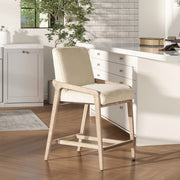 Arizona - Solid Ash Upholstered Counter Stool With Rope Detail - Creme De La Creme White - R&R Furniture Gallery (Fountain Valley, CA)