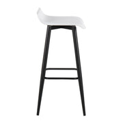 Lumi Source Ale contemporary fixed height bar stool set of 2 with sleek design and modern black finish, ideal for kitchen or bar area.