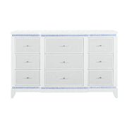 Adalid - Dresser With LED Light And Glittered Drawer Fronts - White - R&R Furniture Gallery (Fountain Valley, CA)