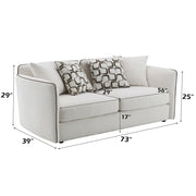 Yolanda - Loveseat With 4 Pillows - Beige Chenille - R&R Furniture Gallery (Fountain Valley, CA)