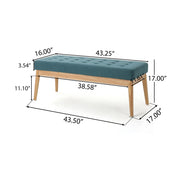 Vibratory - Button Tufted Upholstered Ottoman With Splayed Wooden Legs - Teal / Natural - R&R Furniture Gallery (Fountain Valley, CA)