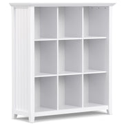 Simpli-Home Acadian handcrafted cube storage organizer with multiple compartments for versatile home or office organization.