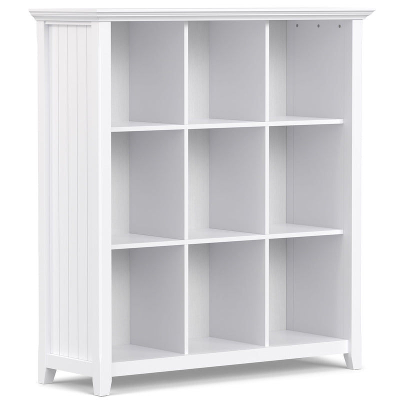 Simpli-Home Acadian handcrafted cube storage organizer with multiple compartments for versatile home or office organization.