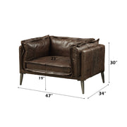 Porchester - Chair - Distress Chocolate Top Grain Leather - R&R Furniture Gallery (Fountain Valley, CA)