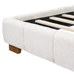 Modern Upholstered Platform Bed Frame With Built-In Reading Lights