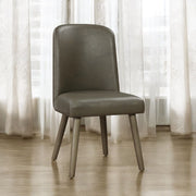 Waylon - Side Chair (Set of 2) - Gray Synthetic Leather & Gray Oak - R&R Furniture Gallery (Fountain Valley, CA)