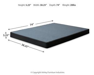 Ashley Sleep® Low Profile Foundation for beds, showing a sleek, sturdy frame with a low-profile design and supportive structure.