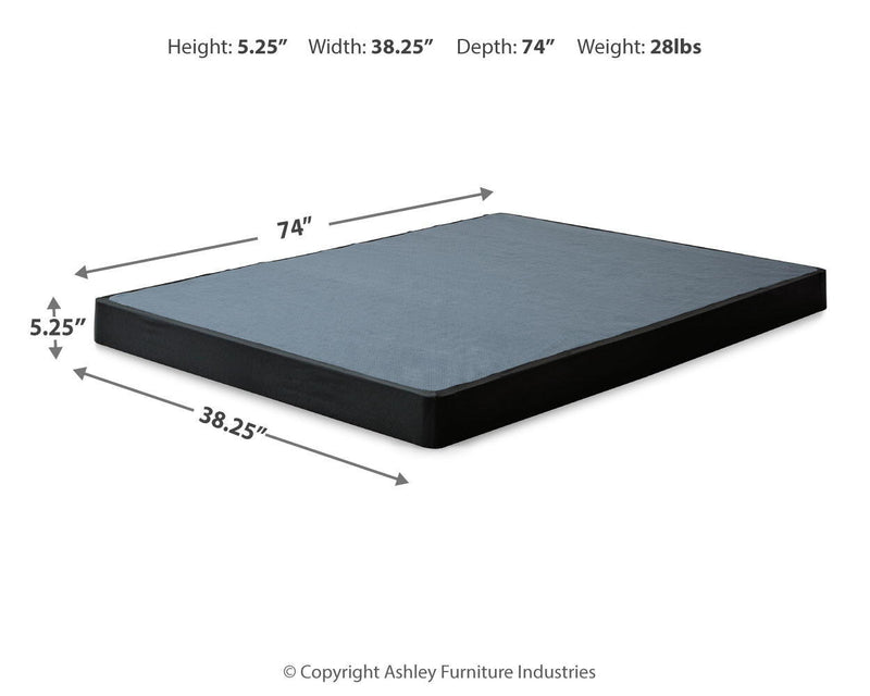 Ashley Sleep® Low Profile Foundation for beds, showing a sleek, sturdy frame with a low-profile design and supportive structure.