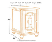 Realyn - Chair Side End Table - Insert Mirror - White / Brown - R&R Furniture Gallery (Fountain Valley, CA)