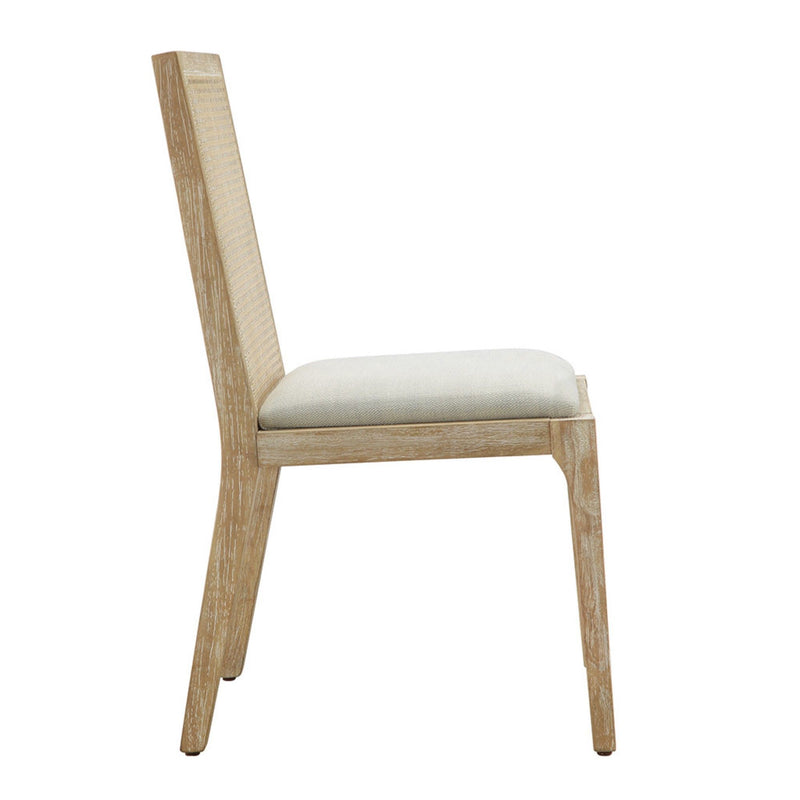 Dining Chair With Synthetic Cane Back And Upholstered Seat (Set of 2) - Natural - R&R Furniture Gallery (Fountain Valley, CA)