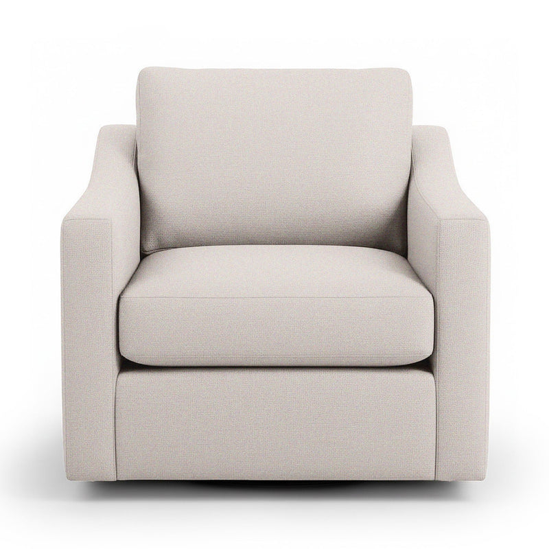 Classic Home Aspen swivel chair with a modern design, featuring a cushioned seat and backrest, on a swivel base.
