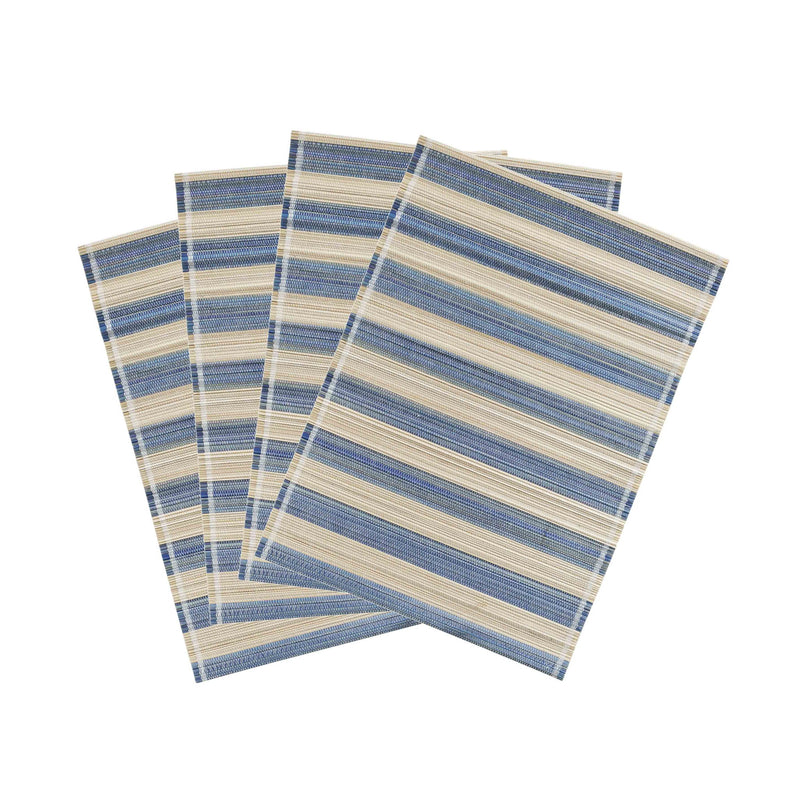 Set of four TOV Furniture Jora bamboo placemats with natural woven texture, perfect for table setting and decor.