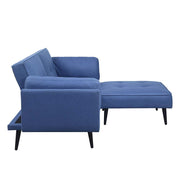 Nafisa - Adjustable Sofa & Ottoman - Blue Fabric - R&R Furniture Gallery (Fountain Valley, CA)