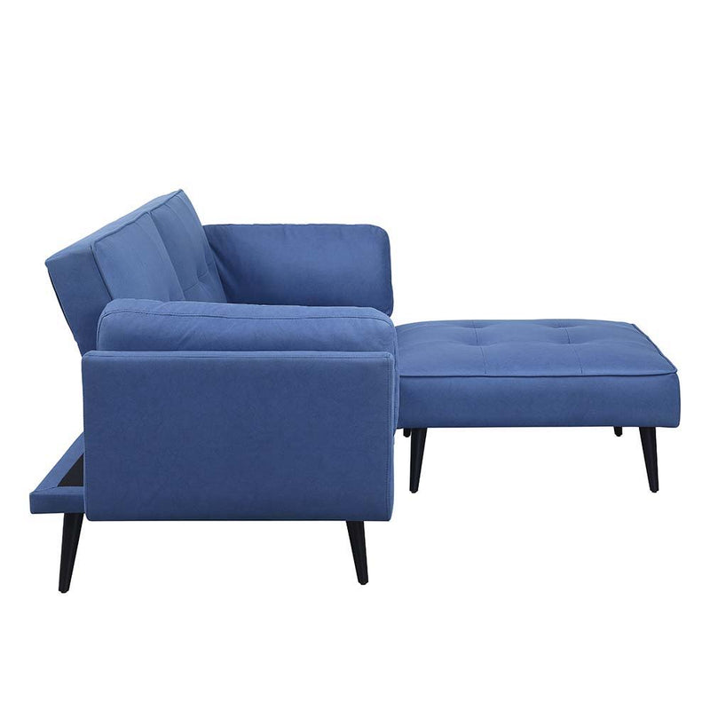 Nafisa - Adjustable Sofa & Ottoman - Blue Fabric - R&R Furniture Gallery (Fountain Valley, CA)