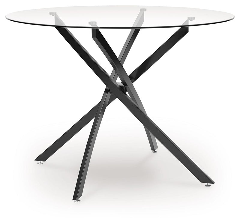 Pharwynn - 5 Pc. - Dining Room Table, 4 Side Chair - Black - R&R Furniture Gallery (Fountain Valley, CA)