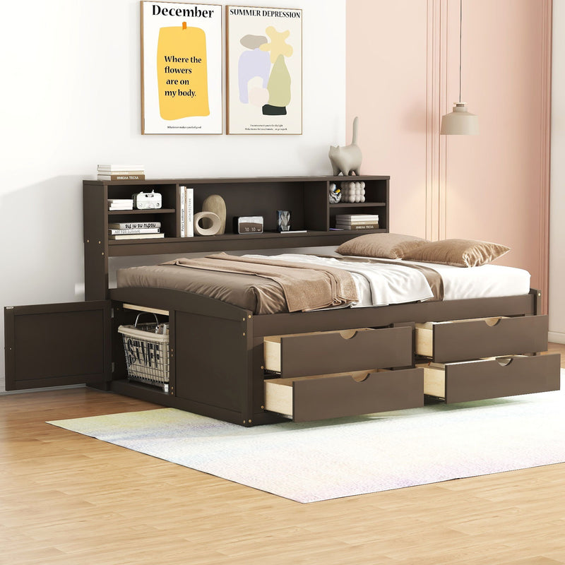 Daybed With 2 Bedside Cabinets, Upper Shelves And 4 Drawers - R&R Furniture Gallery (Fountain Valley, CA)