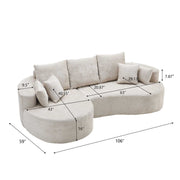 2 Piece Fabric Cloud Curved Sectional Sofa With Chaise For Living Room - R&R Furniture Gallery (Fountain Valley, CA)