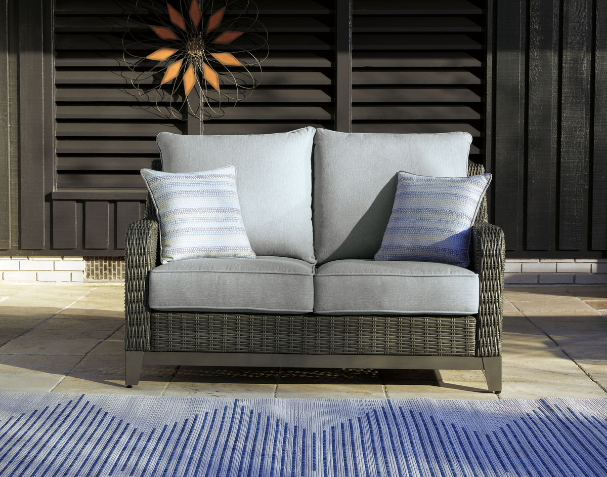 Elite Park - Loveseat w/Cushion - Gray - R&R Furniture Gallery (Fountain Valley, CA)