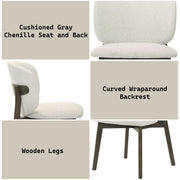 Mallin - Side Chair (Set of 2) - Gray Chenille & Walnut - R&R Furniture Gallery (Fountain Valley, CA)