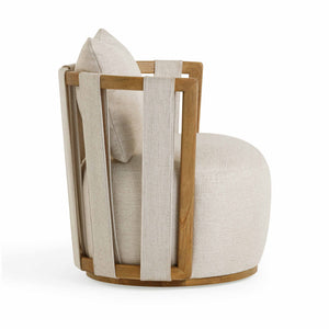 Paolo - Textured Weave Swivel Chair - R&R Furniture Gallery (Fountain Valley, CA)
