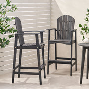 Outdoor Acacia Wood Adirondack Barstools (Set of 2) - R&R Furniture Gallery (Fountain Valley, CA)