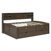 Daybed With 2 Bedside Cabinets, Upper Shelves And 4 Drawers - R&R Furniture Gallery (Fountain Valley, CA)