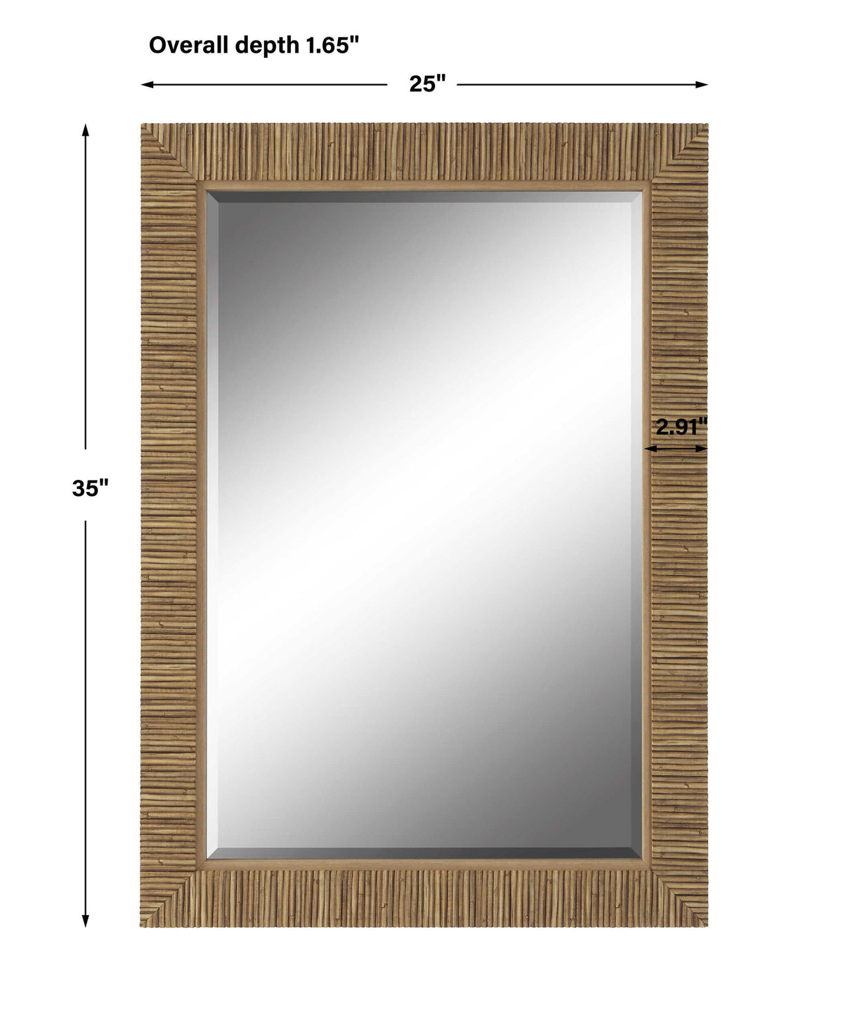 Textured Wrap Mirror - Natural