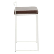 Lumi Source Fuji Simple Elegance contemporary stackable counter stool set with sleek modern design and wooden legs.